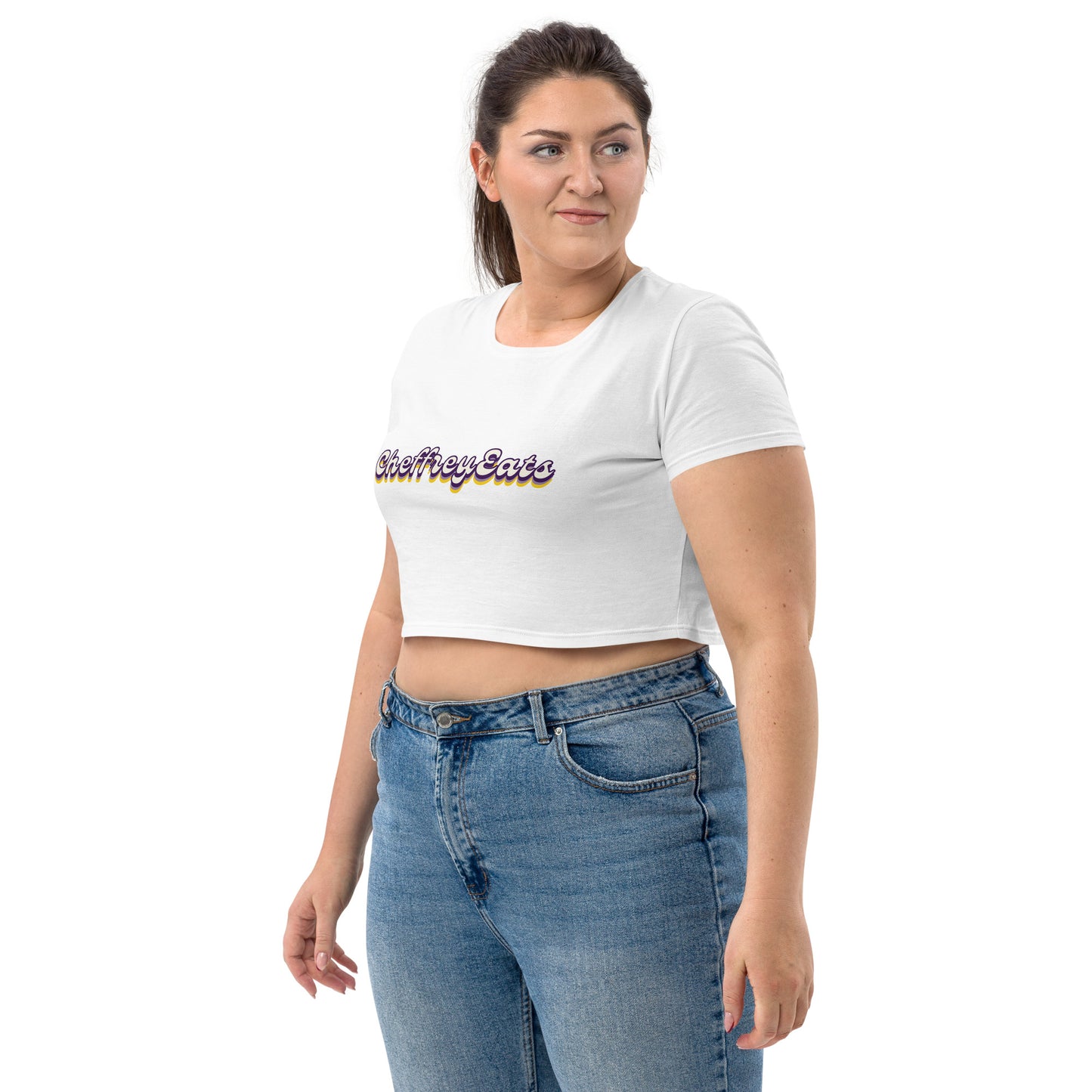 Retro Cheffrey Eats Organic Crop Top