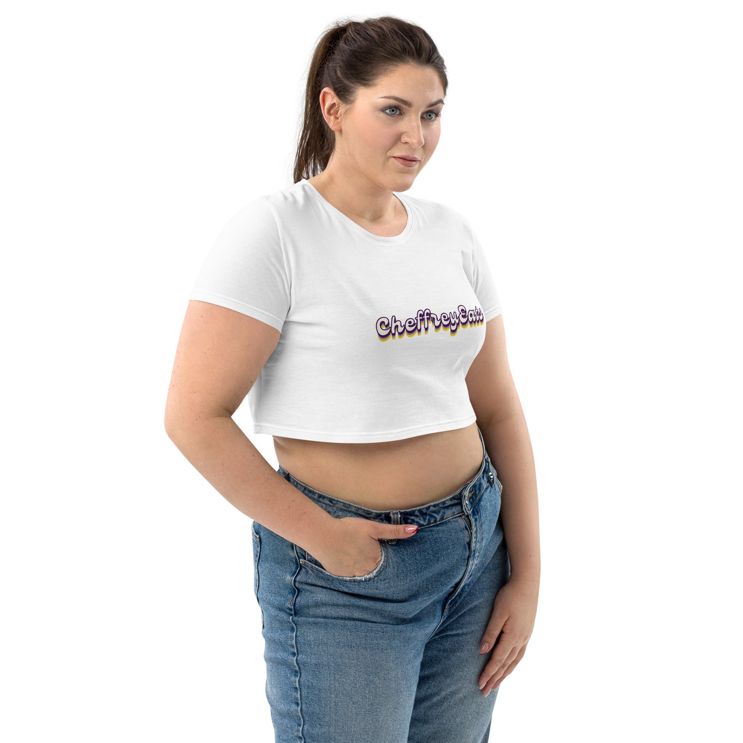 Retro Cheffrey Eats Organic Crop Top