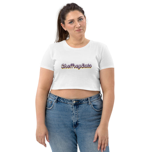 Retro Cheffrey Eats Organic Crop Top